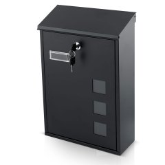 Skrzynka na listy 39x25,5x12 cm czarna HM-864